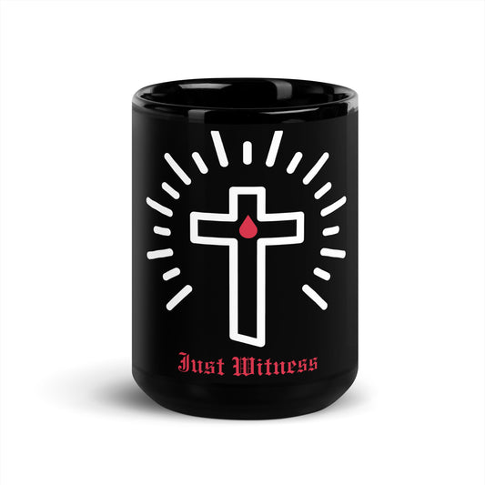 JUST WITNESS 🩸 Black Glossy Mug