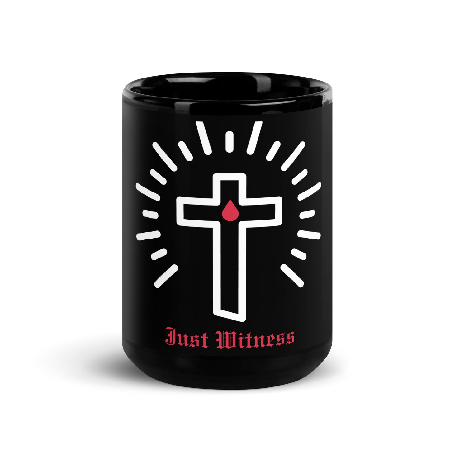 JUST WITNESS 🩸 Black Glossy Mug