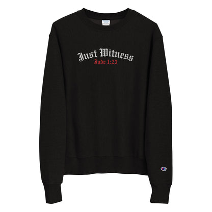 Just Witness Embroidered Champion Sweatshirt