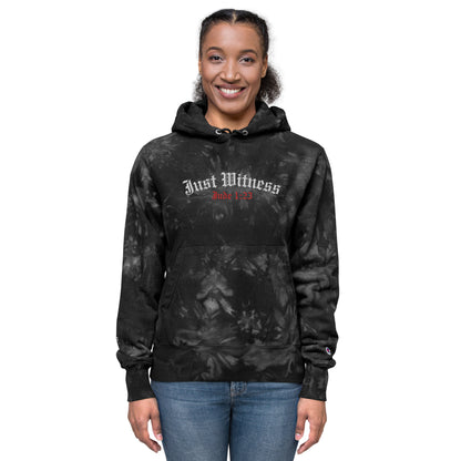 JUST WITNESS Unisex Champion tie-dye hoodie